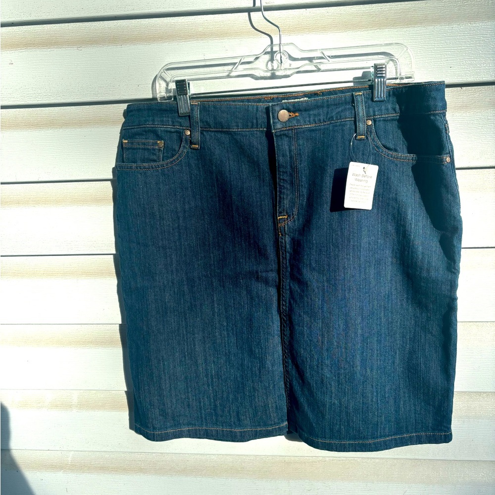 LL Bean skirt | women LLBean denim skirt size 14 blue